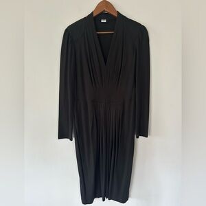 Peruvian Connection Black Long Sleeve Micromodal/Pima Midi Dress, Size Med, EUC